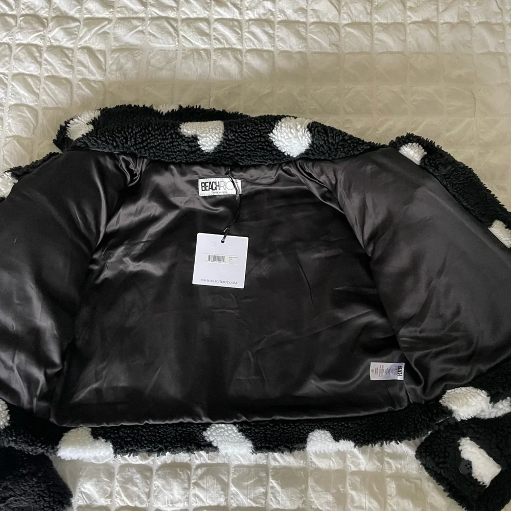 Beach Riot Devin Sherpa heart fuzzy crop jacket - Picture 13 of 16
